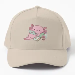 Cute Chilling Axolotl Twill Cap Hat - Perfect for Animal Lovers, Fans of Axolotls, and Cute Accessories Enthusiasts