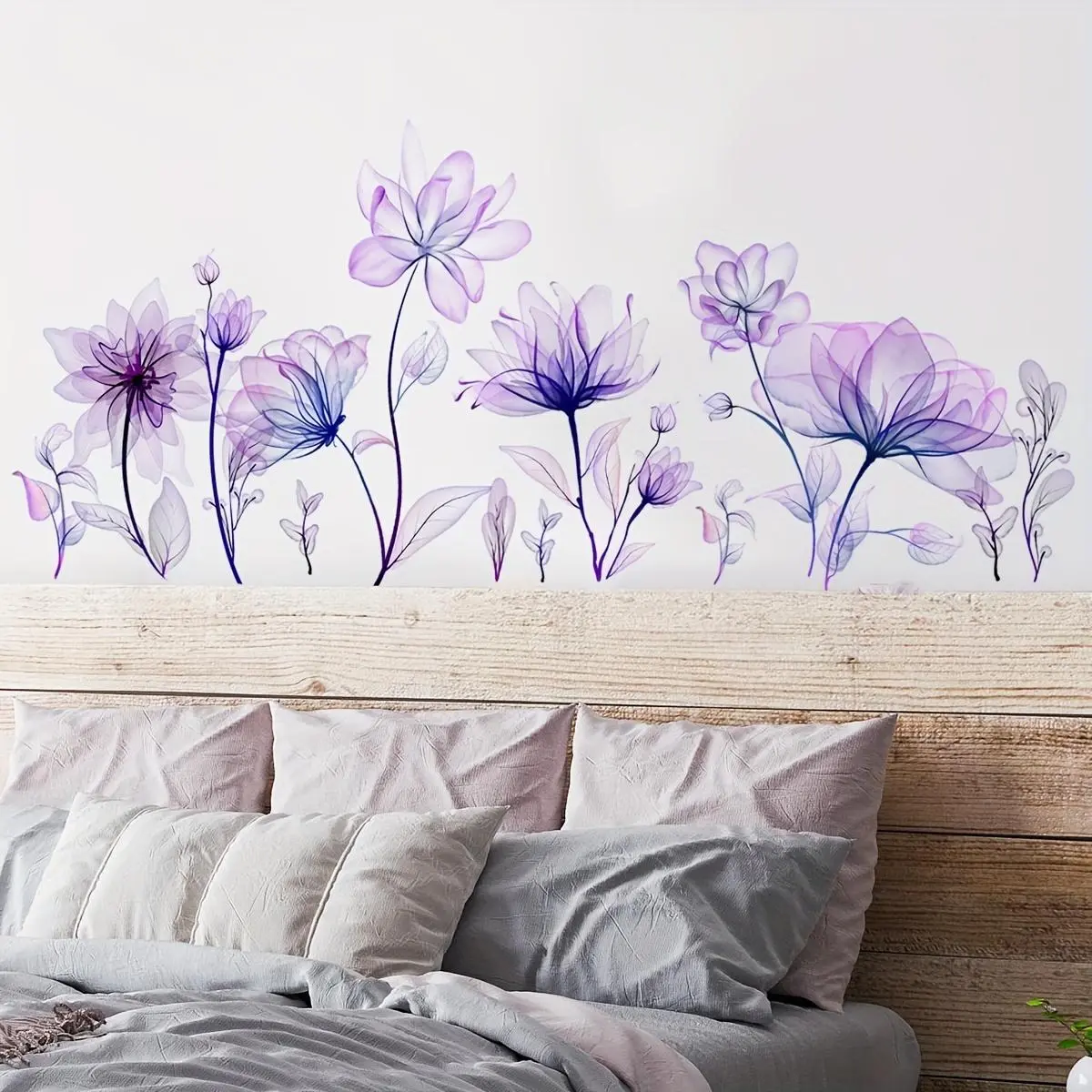 Flower Pattern Wall Sticker, 1 Count Self Adhesive Wall Decal, Decorative Sticker for Home Bedroom Living Room Study Room, Ornaments, Wall Art Stickers