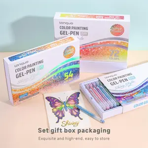 Colorful Gel Pen Set with Gift Box, 1.0mm High-End Drawing Pens for Boys and Girls, Perfect for Back to School & Teacher's Day Gifts, Coloring Supplies