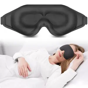 Sleep Eye Mask, 3D Deep Contoured, Light Blocking Nose Pad, Hypoallergenic Memory Foam, Adjustable Strap, No Pressure on Eyes