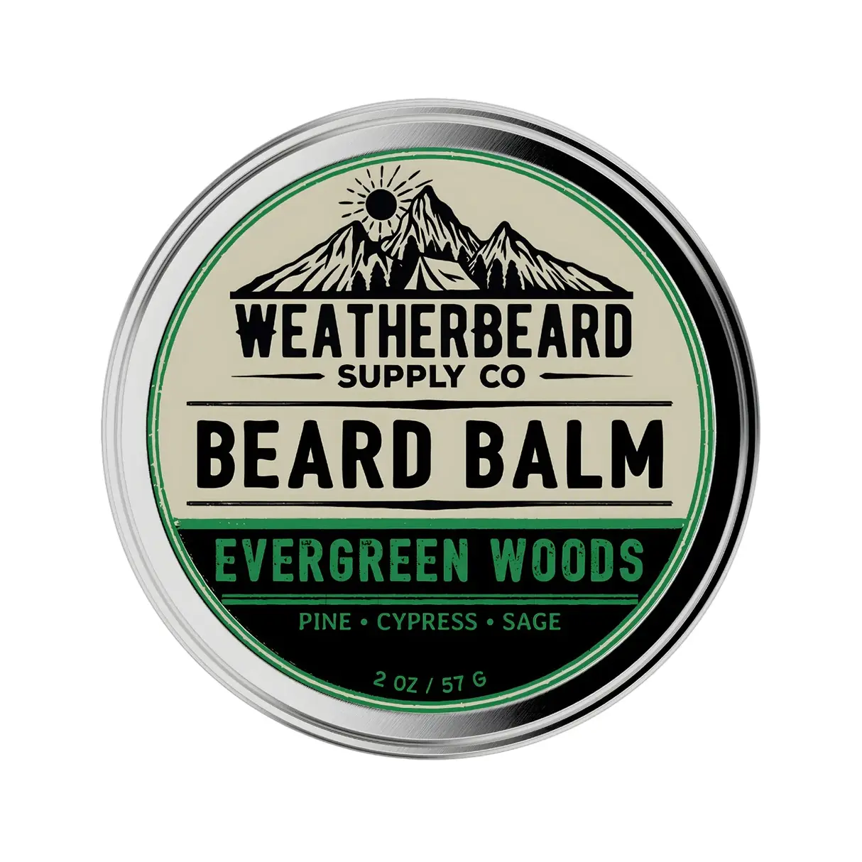 Weatherbeard Evergreen Woods Beard Balm for Styling & Control- Pine, Cypress, Sage