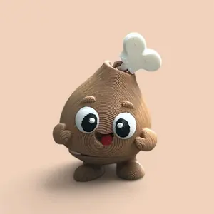 Drummy Mini Flexi Chicken Drumstick, Articulated Chicken Leg Toy, 3D Printed Fidget Toy, Pocket Desk Buddy, Cute Food Toy