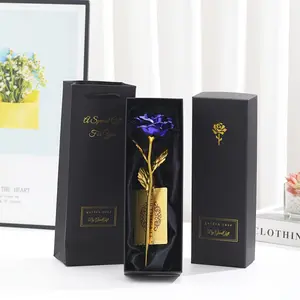 Rose Artificial Flower, Gold Foil Wrapped Beautiful Gift Box, Perfect Gift for Valentine's Day, Mother's Day, Birthday, Anniversary, Party Gift