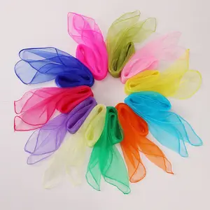 12pcs Vibrant Nylon Sensory Scarf Set - Variety performance dance new small square scarf candy color gauze scarf Perfect for Dance, Parties & Gifts | Candy-Colored, Versatile & No Power Needed