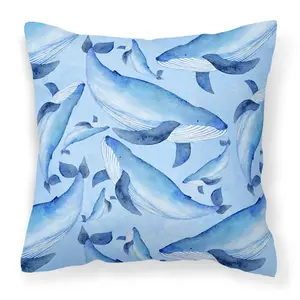 212 MAIN Nautical Whale Motif Decorative Illustration Pillow Insert - 14x14 in, Heavyweight Polyester Fabric, Fade-Resistant, Indoor/Outdoor Soft Furnishing Textile, Illustration Pillow Inserts