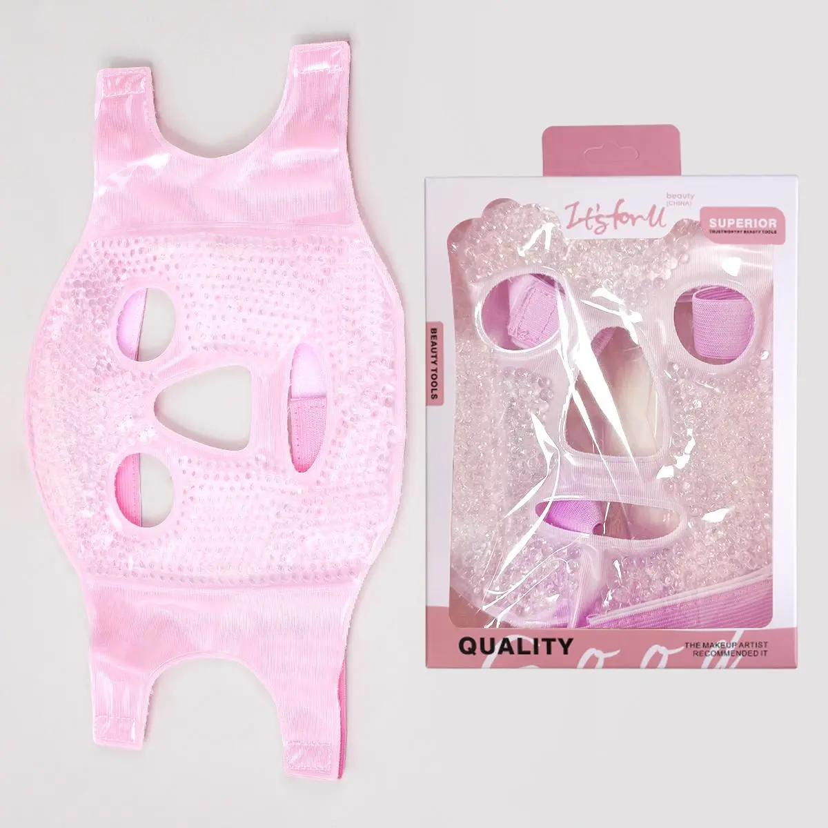 Reusable Ice Compress Face Mask, Cold Compress Face Mask, Face Care Mask, Facial Skin Care Tool for Women & Men, Self Care Tools