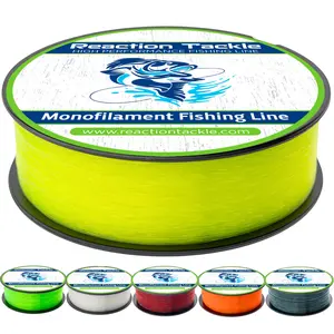 Reaction Tackle Nylon Monofilament Fishing Line - High Strength & Low Memory (4lb to 100lb) - Hi Vis UV Reactive - Saltwater and Freshwater