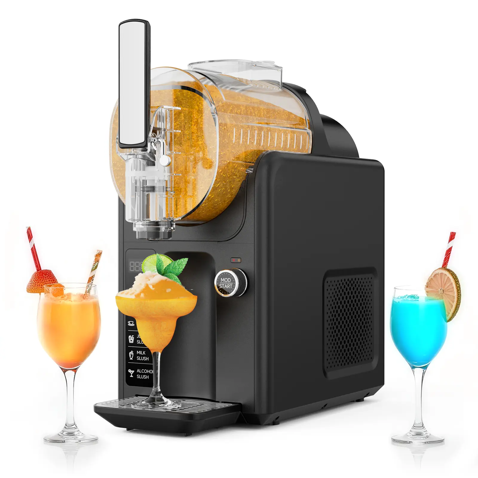 54 oz Slushie Machine - No-Ice Household Specialty Kitchen Appliance, Frozen Drink Maker for Smoothies & Margaritas, Auto-Clean Function with Recipe Guide