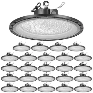 VEVOR 4 Pack LED High Bay Lights, 5000K 250W 36000LM Super Bright UFO LED Warehouse Shop Lights, IP65 Waterproof, 100 - 277V Wide Voltage for Warehouse Workshop Factory Gym Garage Barn, BlackVEVOR Super Brand Day