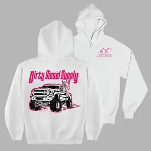 Dirty Diesel Supply pink diesel truck pattern men's hoodie, unisex comfortable casual pullover