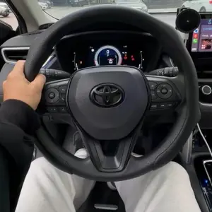 2026 new high-end Napa leather car steering wheel cover fur non-slip durable sweat card cover simple leather steering wheel cover Alcantara universal steering wheel cover outdoorfun