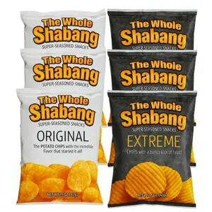 Super-Seasoned The Whole Shabang Chips Variety Pack - 6 Mixed Flavors (Original, Extreme), 1.5oz Crispy Deep-Fried Snack Packs