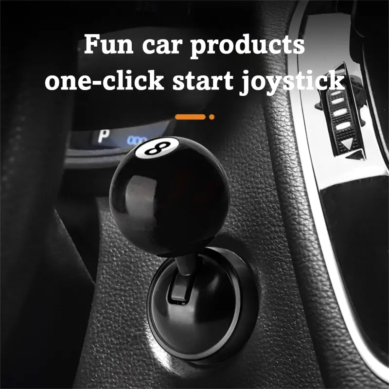 Car automotive one click start joystick, interchangeable knob, billiards style DIY digital reliable and durable, engine start/stop control lever, ignition button protector, General Motors decorative accessories