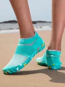 Women's Plain Print Athletic Socks, Breathable Comfortable Sports Water Shoes, Soft Swimming Shoes for Yoga & Water Activities, Athletic Footwear