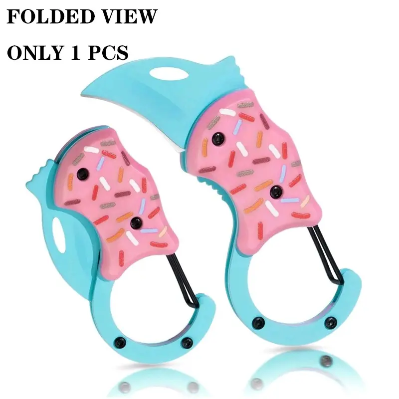 Donut Pocket Toy Knife, Unisex Cool Folding Knife, Mini Utility Knife, Portable Multipurpose Knives, Versatile Tool, Daily Carry, Unique Donut Shape, Perfect Gift