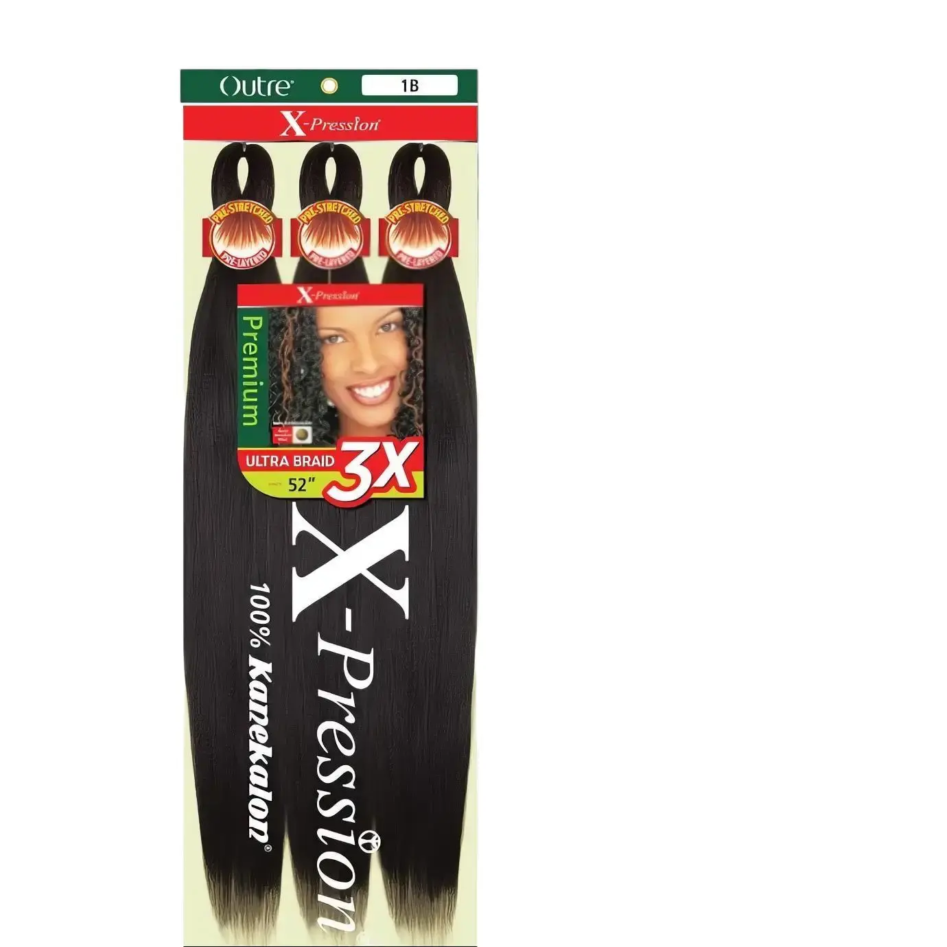 Outre X-Expression Ultra Braid 52" 100% Kanekalon Hair Extensions in 1B, 4, 30, 33, 350, 27, 900, 99J, 24 Colors