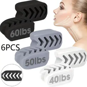6 Piece Silicone Jaw Trainer Set, Multi-Resistance Fishbone Design, Facial Muscle Trainer, Fitness Accessory for Men & Women, Valentine's Day Gift