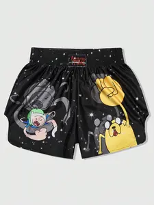 Men's Adventure Time X Romwe Collaboration Boxer Shorts, Casual Loose-Fitting Button Fly, Plain Pattern, Comfortable Underwear