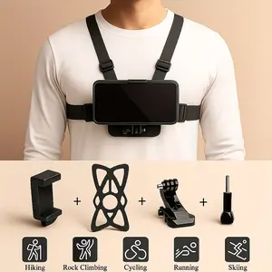 Chest Strap Phone Holder for |   Hands-Free Filming, Adjustable & Comfortable |   Ideal for Vlogging, Sports, Fitness, & Outdoor Adventures |   Universal Phone Compatibility |   Perfect for POV, Action Shots, & Live Streaming Smartphone Mount