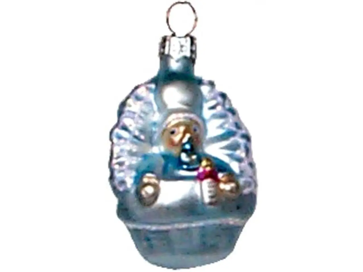 GEDA GL1093B Mini Hand-blown Polished Decorative Glass Ornament - Blue Baby, 2.75h x 1.5w x 1.25d in, Festive Home Decor, Baby Motif, 2.75 H X 1.5 W X 1.25 D In.