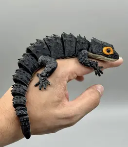 Articulated Crocodile Skink Figurine 3D Printed Poseable Reptile Eco-Friendly PLA Plastic Handcrafted Lifelike Details Perfect for Reptile Enthusiasts