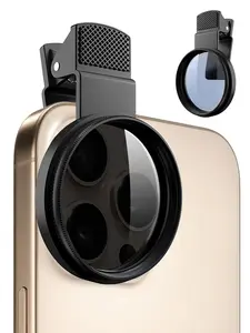 52mm Polarizing Filter for iPhone, Circular Polarized Lens with Upgraded Clip,Rotatable Cpl Filter Compatible with iPhone 16/15/14/13 Pro Max Samsung Moto Google TCL Phone