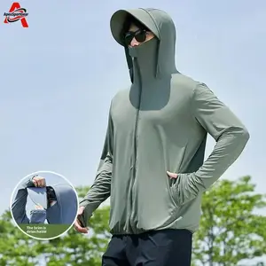 Women's Outdoor Sun Protection Clothing, Ice Silk Breathable Hoodie Shirt with UV Block & Ponytail Hole, Lightweight Thin Jacket for Beach, Camping & Cycling