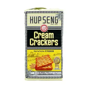 Hup Seng Ping Pong Cream Crackers 428g - Authentic Malaysian Crispy Biscuits, Lightly Sweet & Milky Flavor