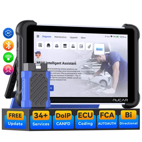 【toolupgrade】MUCAR AI-Assisted  Automotive OBD2 Scanner Tool Free Lifetime Upgrade, 892BT Full System OBD2 Scanner, Bi-Directional OBD2 Scanner Diagnostic Tool,ECU Coding, 35 Services, FCA Autoauth, CANFD and DoIP