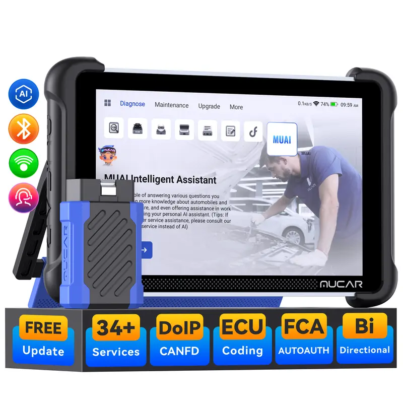 【toolupgrade】MUCAR AI-Assisted  Automotive OBD2 Scanner Tool Free Lifetime Upgrade, 892BT Full System OBD2 Scanner, Bi-Directional OBD2 Scanner Diagnostic Tool,ECU Coding, 35 Services, FCA Autoauth, CANFD and DoIP