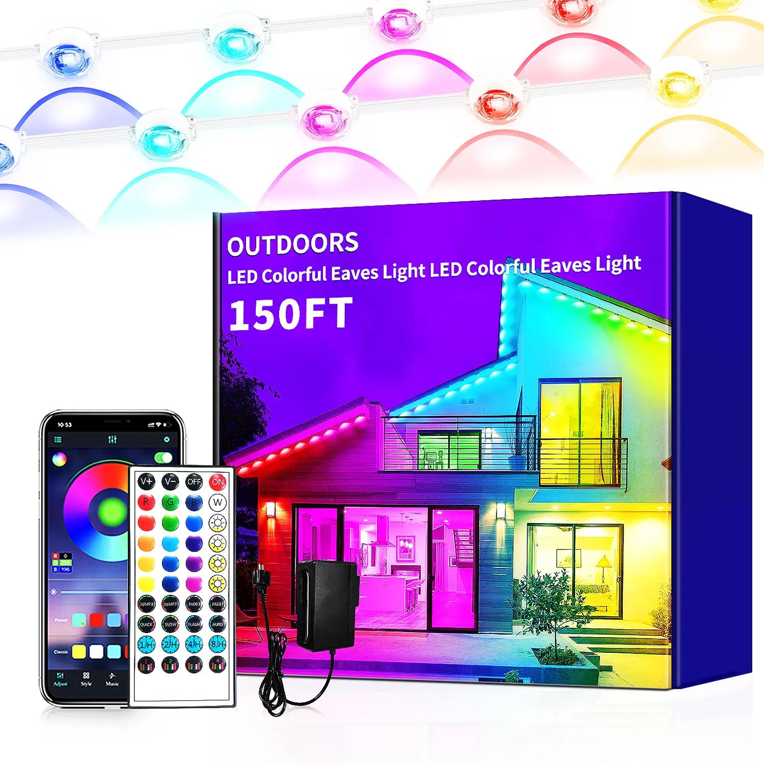 SEGRASS Permanent Outdoor RGB LED Strip Lights - IP67 Waterproof Smart Eaves Lights with App/Remote Control, Music Sync, DIY Scenes, Hex Cap Screws, Ideal for Christmas, Party Decor summerwins