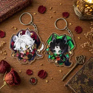 The Freak Circus Keychain, Acrylic Charm Keychain, Pierrot Jester Keyring, Gothic Kawaii Keychain, Creepy Cute Charm, Choose 1 or Set