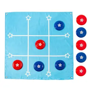 58" x 58" Patriotic Red, White & Blue Tic Tac Toe Game Set - 15 Pc.