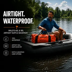 DryPack Airtight Waterproof Backpack Duffle (60L, 90L) – Heavy-Duty Dry Bag for Travel, Beach & Outdoor Gear