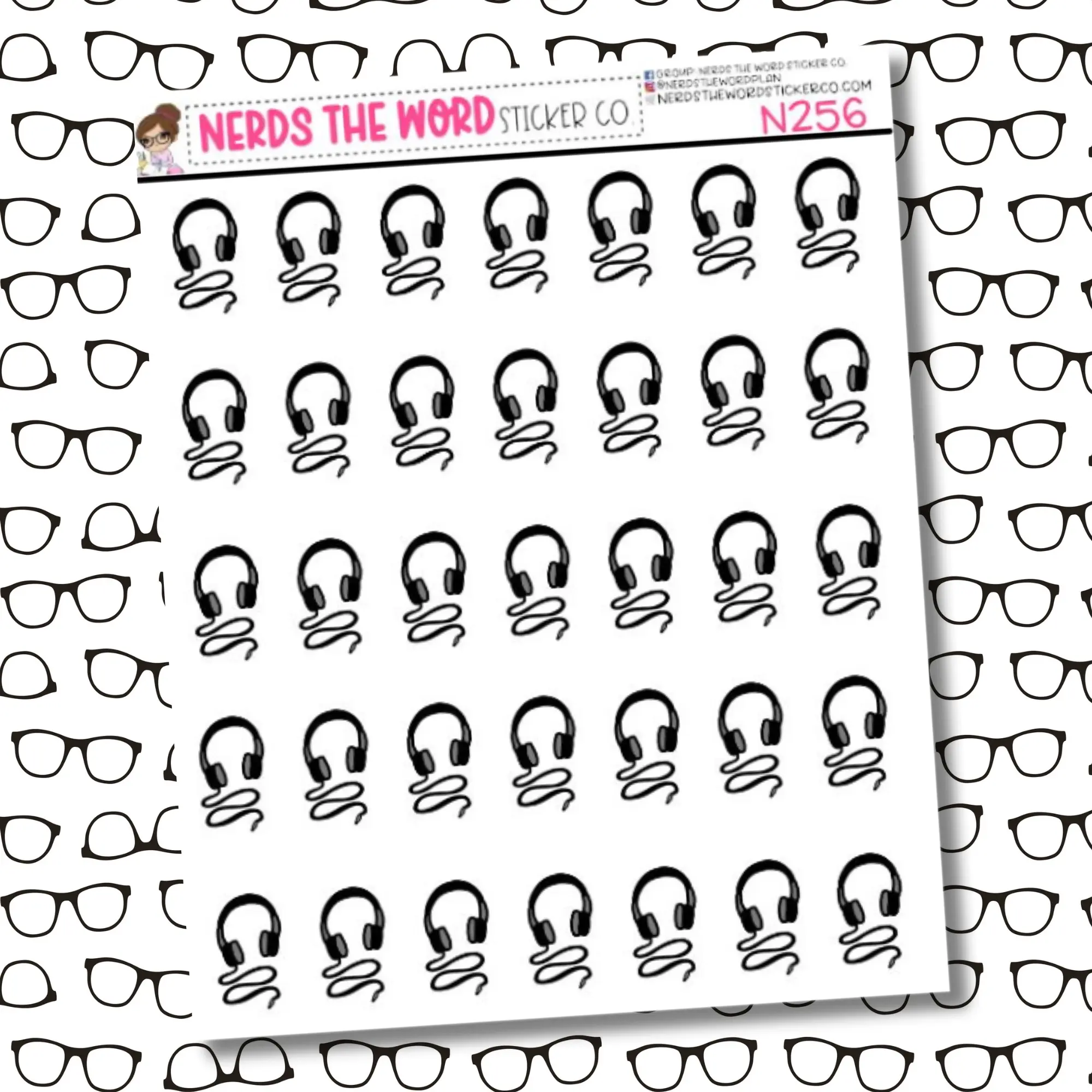 Headphone Icon Sticker Sheet