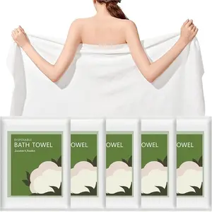 10 Pack Disposable Bath Towels, 55''X27.5'' Large Durable Portable Thicken Individually Wrapped Bath Towels