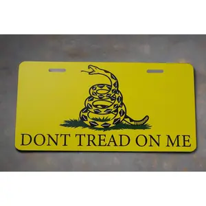 Don't Tread On Me License Plate - Original Design with Unique Features for Customization