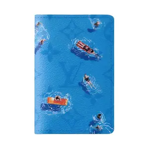 Women's Louis Vuitton Colored Monogram Coated Canvas Bifold Wallet Card Holder - Unisex, Vacation & Sport Style, Blue
