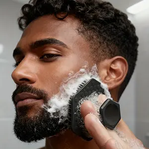 Men's Facial Exfoliating Brush Set, Exfoliating Tool, Gentle Exfoliating Pads & Deep Cleaning Massager, No Fragrance Personal Care, Easy Grip, Skin-Friendly Material