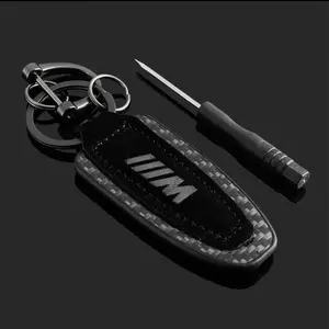 M-Badge Suede Keychain