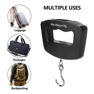 50Kg 10g Luggage Weight Scale, LCD Luggage Scale Travel Digital, Fish Scale, Home Electronic Portable Hanging Weight Hook Travel Luggage Scale