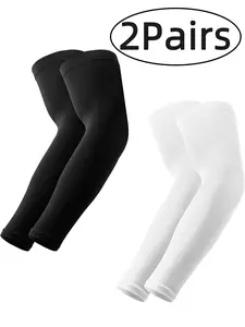 2 Pairs Arm Sleeves Compression UV Protection, Cooling Sun Sleeves, Tattoo Cover Up, Basketball Arm Sleeves, Football Gear