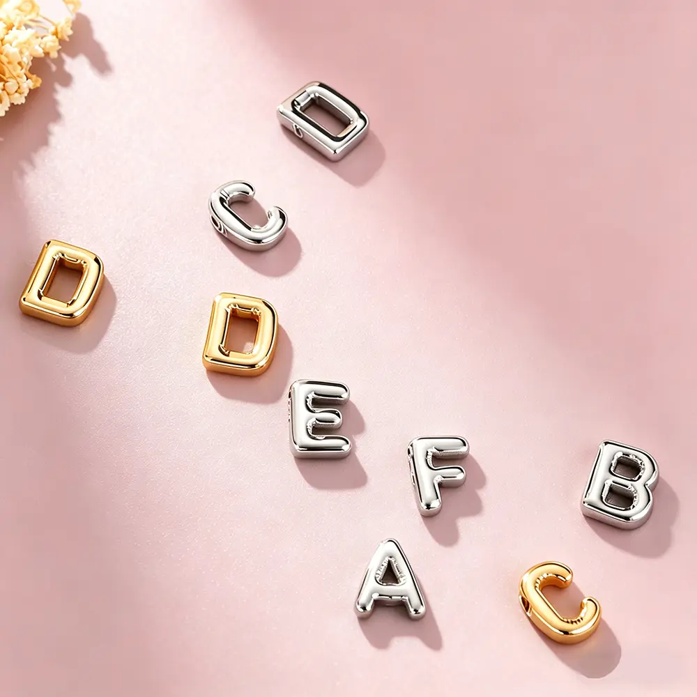 Cazador Stainless Steel Initial Letter Charm Capital A-Z Letter Alphabet Balloon Shape DIY Pendant for Necklace Jewelry Making
