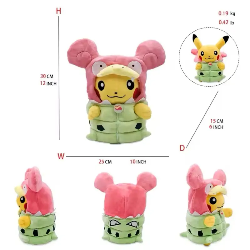 10 inch Pikachu Slowbro Cosplay Plush Toy