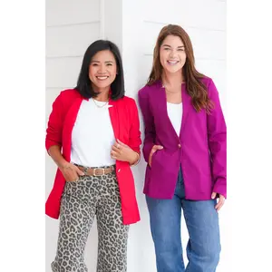 Door Buster! Plus/Reg Solid Long Sleeve Fitted Blazer