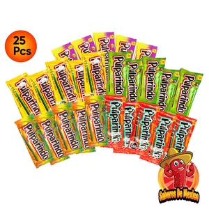 25 Pcs Pulparindo Mix Pack - Tamarindo, Mango, Watermelon, Chamoy and Spicy - Sweet, Mexican Candies Sugar Snack Bonbon Tangy Mangga Candy Chilli