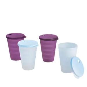 Tupperware Impression Tumblers with straw insert