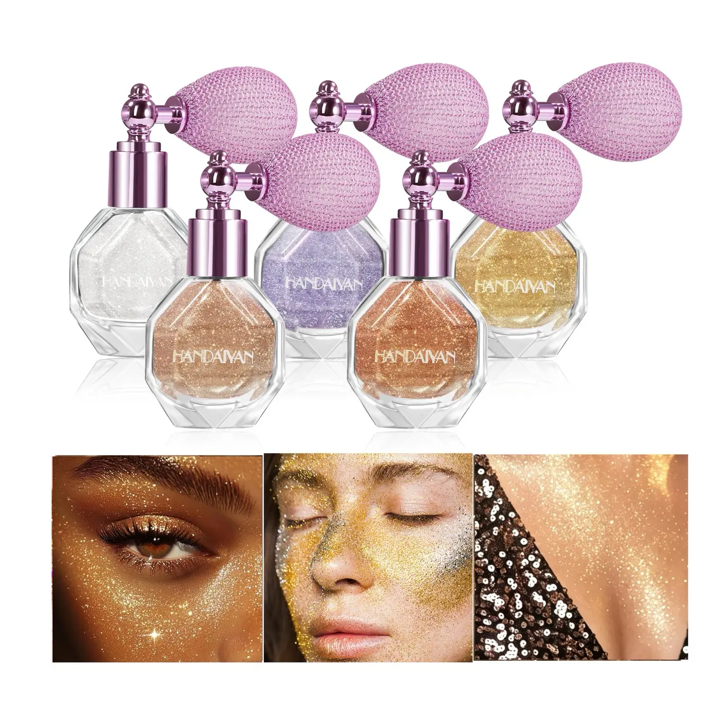 Glitter Highlighter Spray 1 Box Shimmering Highlighter Powder Natural Skin Tone Highlighter Powder Portable Makeup Tool for Women