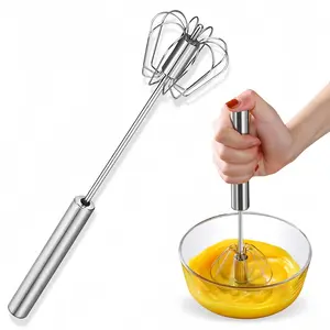 Semi-automatic egg beater - Handheld kitchen mixer, quickly and efficiently whisks eggs and other ingredients, kitchen mixing tool, cooking gadget (12.2 inches)