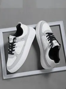 Trendy Men's Low-Top Casual Fashion Sneakers, Trainer, Sports Shoes, Minimalist Stitching Details, Cushioned Sole, Lightweight Comfort, Urban Life & Daily Commute, Minimalist Casual Trainers